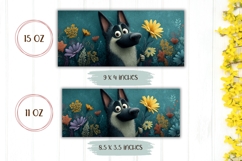 German Shepherd Mug Design, Floral Mug Sublimation Product Image 2