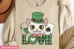 Love PNG,St-Patricks-Day-Cat-Sublimation Product Image 2