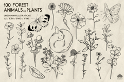 Forest Life line art collection Svg Png Eps Product Image 2