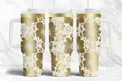 40oz Tumbler laser svg Daisy wrap | Flowers wrap design Product Image 4
