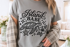 Island Babe Svg, Summer Vibes Svg, Sea Turtle Svg, Ocean Svg Product Image 3