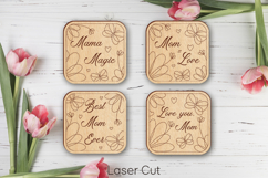 Mothers Day coaster svg, Mom day gift laser cut Product Image 2