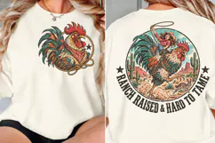 Ranch Raised Front Back Rooster PNG, Western Rooster Front B Product Image 2