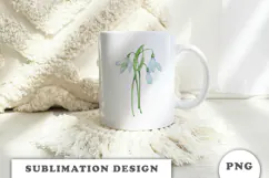 Watercolor Snowdrop Flowers Bouquet png Product Image 2