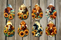 Cows &amp; sunflowers | 8 Teardrop earring sublimation designs Product Image 2