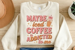 Retro Iced Coffee Sublimation PNG - Maybe Iced Coffee Product Image 1