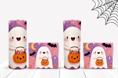 Cartoon Halloween Tumbler, Kawaii Halloween Ghost Tumbler Product Image 2