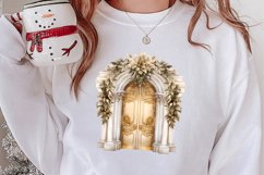 Gold Christmas Watercolor Clipart Sublimation, Christmas PNG Product Image 2