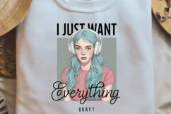 Funny Beautiful Girl Quotes Sublimation Design PNG Product Image 1