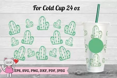 Cactus svg for Full Wrap Venti Cold Cup 24 oz Product Image 4