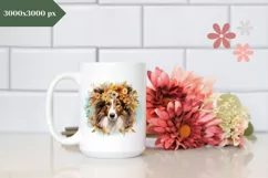 Watercolor Collie Dog Illustration, Collie Dog Sublimation Product Image 3