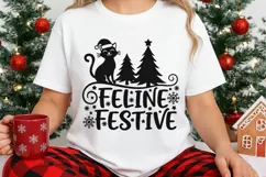 Feline Festive Svg, Funny Cat Christmas Svg, Cat Lover Svg. Product Image 3