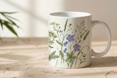 Mug sublimation design wildflowers herbs Product Image 2