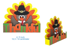 3D Turkey Thanksgiving Decor Template, 3D Paper Turkey, Fall Product Image 2