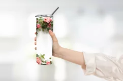 Add Your Name Tumbler, Floral Tumbler Wrap Design Product Image 2