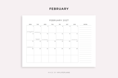 2027 Monthly Calendar with Holidays &amp; Notes, Printable Product Image 2