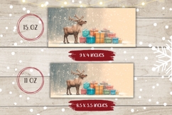 Cartoon Christmas Deer Mug, Christmas Animals Mug Template Product Image 2