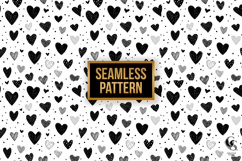 Black &amp; White Golden Hearts Pattern Product Image 2