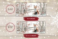 Watercolor Christmas Fox Mug, Winter Forest Mug Sublimation Product Image 2