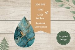 Turquoise Marble Teardrop Earrings Design, Marble Earrings Product Image 2