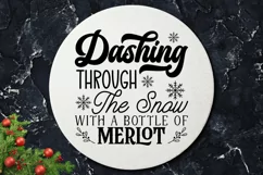Dashing through the snow with a bottle of merlot SVG Product Image 2