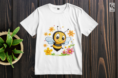 Cute Bee Floral Garden Clipart Sublimation PNG Product Image 2