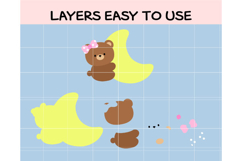 Cute Bear with Moon SVG Bundle | Baby Nursery Clipart Product Image 2