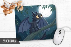 Curious Night Dragon Perched in a Tree Mouse Pad PNG Design Product Image 1