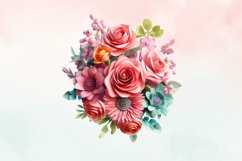 3d sublimation Pink Floral Bouquet Clipart Bundle, 3D Product Image 2
