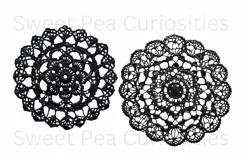 Doily, Black, Ephemera, PNG, Flower, Clipart Product Image 2