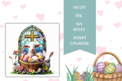 Stained Glass Easter Lamb Sublimation, Easter Lamb PNG Product Image 2