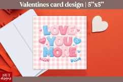 Romantic Valentine Card Love You More Valentine Card Product Image 1
