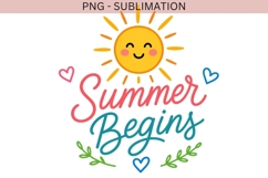 Summer Begins PNG | Cute Summer Sun Design | Happy Summer Product Image 2