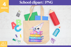 Back to School clipart, Iridescent Kawaii School Mascot DTF Product Image 3