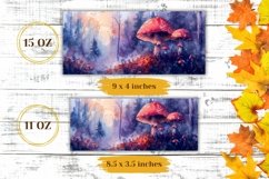 Mushroom Mug Template, Watercolor Forest Mug Wrap PNG Product Image 2