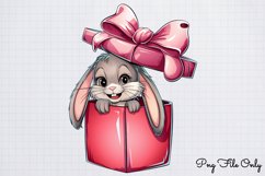 Woodland Christmas Bunny Sublimation Clipart PNG Product Image 1