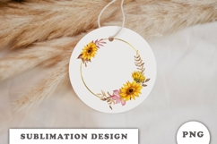 Watercolor Autumn Sunflowers Gold Frame png Product Image 2