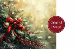 Watercolor Christmas Tumbler, Christmas Forest Tumbler PNG Product Image 2