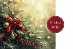 Watercolor Christmas Tumbler, Christmas Forest Tumbler PNG Product Image 2