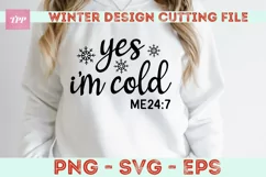 Funny Winter Svg - Design- I'm Cold Design SVG PNG EPS Product Image 3