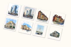 Watercolor Landmarks of Warsaw Historic Monuments of Poland Product Image 2