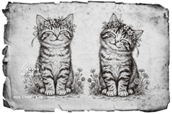Cute Floral Cat Line Art SVG Product Image 2