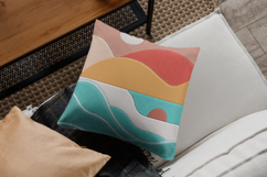 Sunset Landscape Abstract Waves Embroidery Design Product Image 2