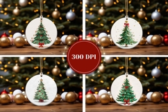Cartoon Christmas Tree Round Ornaments, Winter Gift Tags Product Image 2