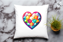 Colorful Geometric Heart Sublimation Clipart PNG Product Image 2