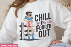 Chill the Fourth Out PNG, Western 4th Of July Sublimation PN Product Image 1