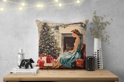 Retro Christmas House Pillowcase PNG, Christmas Pillow Case Product Image 2