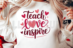 Teach Love Inspire Sublimation, Inspirational teacher PNG Product Image 2
