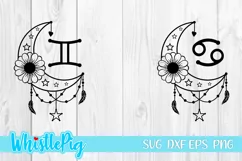 Zodiac Signs Zodiac Symbols Astrology Crescent Moon Zodiac Product Image 7
