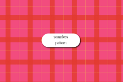 Pink and Red Plaid Seamless Pattern with Modern Check Grid Product Image 1